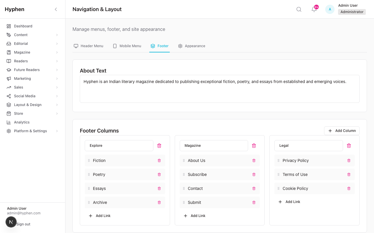 Navigation — Footer