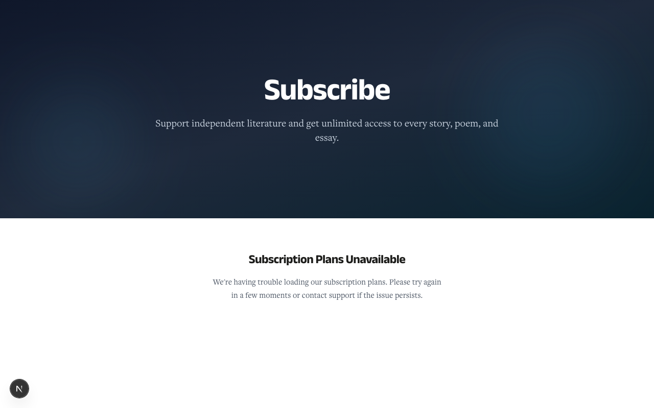 Subscribe page pricing cards